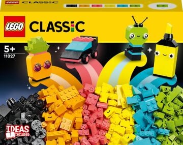 LEGO Classic Yaratıcı Neon Eğlence 11027-5 Yaş ve Üzeri Çocuklar İçin Canlı Renkli Parçalar İçeren Yaratıcı Oyuncak Yapım Seti (333 Parça)