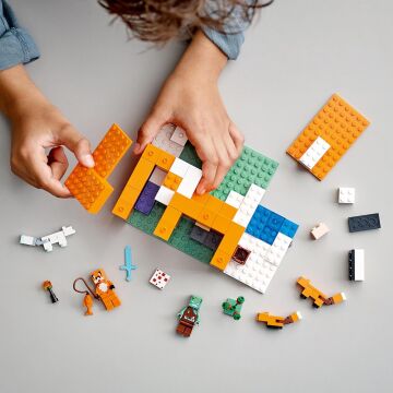 LEGO® Minecraft® Tilki Kulübesi 21178 – Macera Oyunlarını Seven Çocuklar İçin Oyuncak Ev İçeren Yaratıcı Oyuncak Yapım Seti (193 Parça)