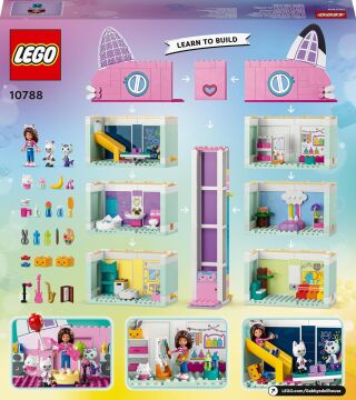 LEGO® Gabby’s Dollhouse 10788-4 Yaş ve Üzeri Çocuklar için Orijinal Detaylarla Dolu 8 Odalı bir Ev İçeren Yaratıcı Oyuncak Yapım Seti (498 Parça)