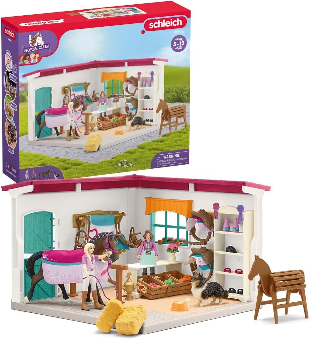 schleich 42568 Modüler Binicilik Mağazası, 5-12 Yaşındaki Çocuklar için, HORSE CLUB - Oyun Seti