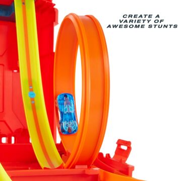Hot Wheels Track Builder Benzin Bidonu Akrobasi Seti, 4 yaş ve üzeri, HDX78