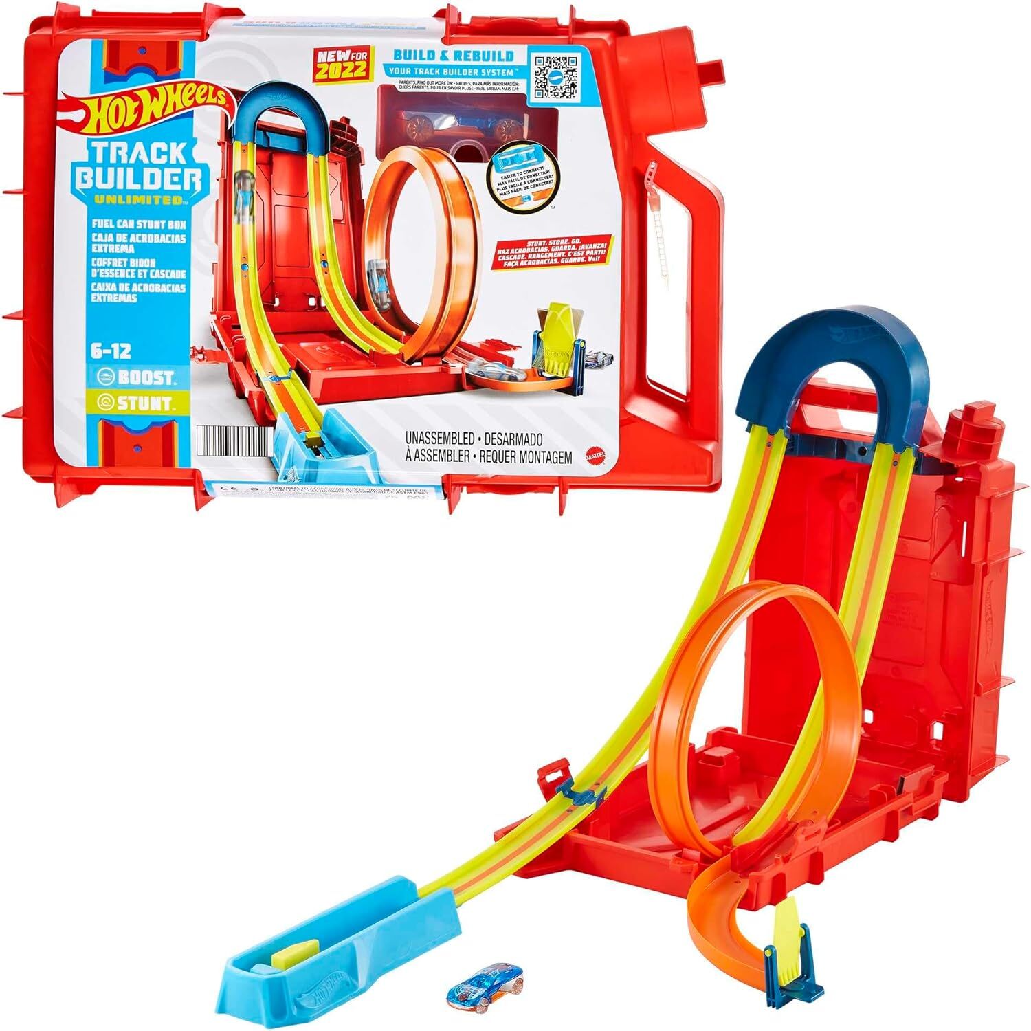Hot Wheels Track Builder Benzin Bidonu Akrobasi Seti, 4 yaş ve üzeri, HDX78