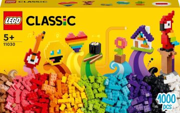 LEGO® Classic Bir Sürü Yapım Parçası 11030-5 Yaş ve Üzeri Çocuklar için Çiçek, Model ve Emojiler gibi Bir Çok Model İnşa Edebileceğiniz Renkli, Yaratıcı Oyuncak Yapım Seti (1000 Parça)