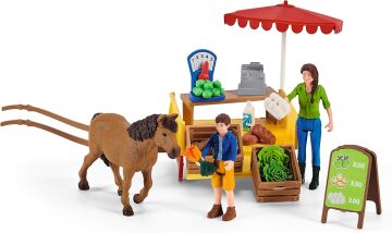 Schleich 42528 Farm World Gezici Pazar Standı, Çok Renkli