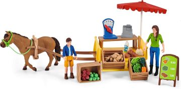 Schleich 42528 Farm World Gezici Pazar Standı, Çok Renkli