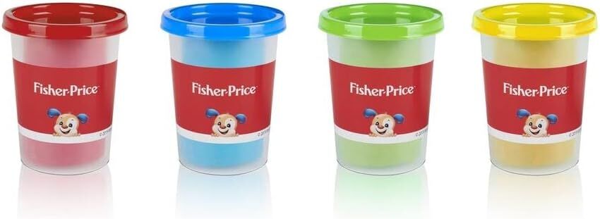 Fisher Price Oyun Hamuru, Sarı, Yeşil, Kırmızı, Mavi Hamur, 4'lü Paket - (4 x 100 gr)