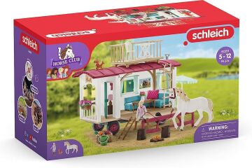 Schleich Horse Club 95-Parça Kız ve Erkek Çocuklar için At Oyun Seti, Gizli Kulüp Toplantıları için Kampçı Oyuncak Bebek ve At Oyuncaklarıyla Oyun Seti