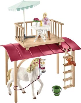 Schleich Horse Club 95-Parça Kız ve Erkek Çocuklar için At Oyun Seti, Gizli Kulüp Toplantıları için Kampçı Oyuncak Bebek ve At Oyuncaklarıyla Oyun Seti