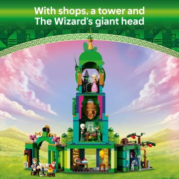 LEGO Wicked Emerald City’ye Hoş Geldiniz 75684-9 Yaş ve Üzeri Çocuklar için Kule Modeli, Glinda ve Elphaba Mini Bebekleri İçeren Yaratıcı Oyuncak Yapım Seti (945 Parça)