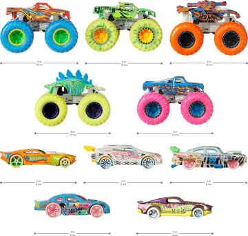 Hot Wheels Monster Trucks Karanlıkta Parlayan Araçlar Paketi, 3 yaş ve üzeri, HCB57