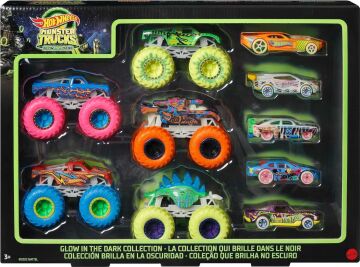 Hot Wheels Monster Trucks Karanlıkta Parlayan Araçlar Paketi, 3 yaş ve üzeri, HCB57