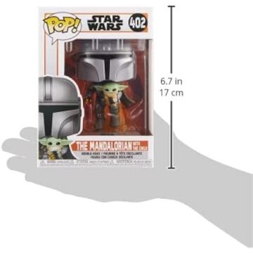 Funko POP Vinyls Star Wars : The Mandalorian Mando Flying With Jet Display Stand Holding Baby Yoda In His Arms Pack Collectible Toy - Funko POP! 50959