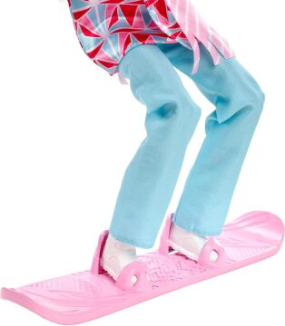 Barbie Snowboard Sporcusu Bebek (30 cm), ceket, pantolon, atkı, kask, snowboard tahtası ve kupa, 3 yaş ve üzeri HCN32