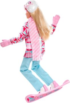 Barbie Snowboard Sporcusu Bebek (30 cm), ceket, pantolon, atkı, kask, snowboard tahtası ve kupa, 3 yaş ve üzeri HCN32