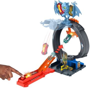Hot Wheels Şehir Oyuncak Araba Parça Seti, Ayarlanabilir Döngü ve Başlatıcılı Yarasa Döngüsü Saldırısı, 1:64 Ölçekli Oyuncak Araba
