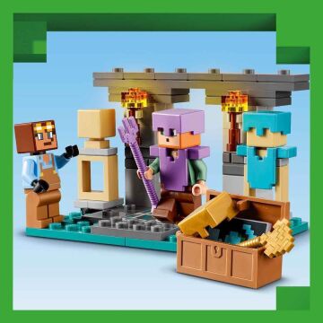 LEGO Minecraft Cephanelik 21252-7 Yaş Ve Üzeri Macera Oyunları Seven Çocuklar için 2 Adet LEGO Minecraft Figürü içeren Yaratıcı Oyuncak Yapım Seti (203 Parça)