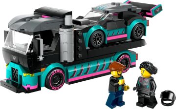 LEGO City Yarış Arabası ve Araba Taşıyıcı Kamyon 60406-6 Yaş ve Üzeri Çocuklar için Yaratıcı Oyuncak Yapım Seti (328 Parça)