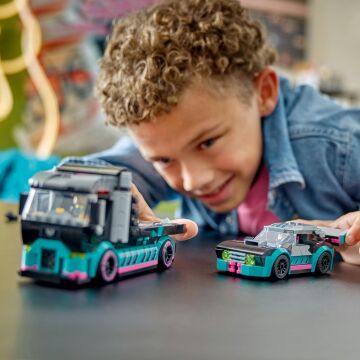LEGO City Yarış Arabası ve Araba Taşıyıcı Kamyon 60406-6 Yaş ve Üzeri Çocuklar için Yaratıcı Oyuncak Yapım Seti (328 Parça)