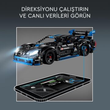 LEGO Technic Porsche GT4 e-Performance Yarış Arabası 42176 – 10 Yaş ve Üzeri Çocuklar İçin Oyuncak Uzaktan Kumandalı Araba Yapım Seti (834 Parça)