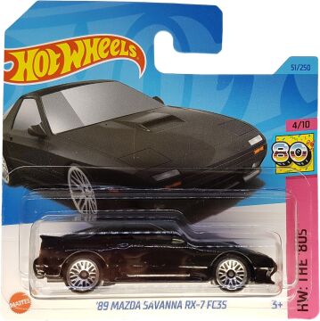 Hot Wheels - ´89 Mazda Savanna RX-7 FC3S - HW: The ´80s 4/10 - HKJ62 - Short Card - siyah - Mattel 2023