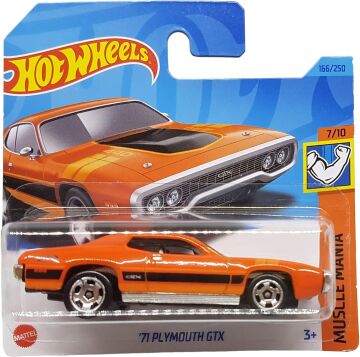 Hot Wheels - ´71 Plymouth GTX - Muscle Mania 7/10 - HKJ56 - Short Card - Chrysler - turuncu - Mattel 2023
