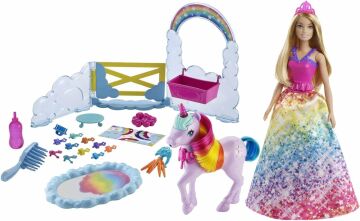Barbie Dreamtopia Bebek ve Tek Boynuzlu At GTG01 Renkli 3+