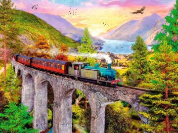 Ravensburger 1500p Puzzle Köprüde Tren, Yapboz