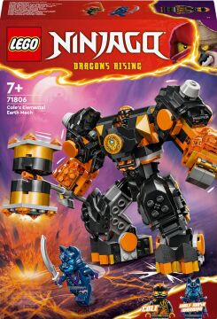 LEGO NINJAGO Cole’un Toprak Elementi Robotu 71806-7 Yaş ve Üzeri Çocuklar için Aksiyon Figürü İçeren Yaratıcı Oyuncak Yapım seti (235 Parça)