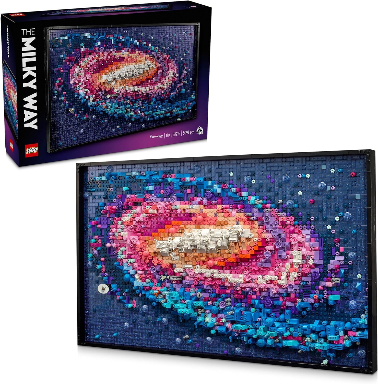 LEGO Art Samanyolu Galaksisi 31212 - Yetişkinler için Koleksiyonluk Yaratıcı Tablo Modeli Yapım Seti (3091 Parça)