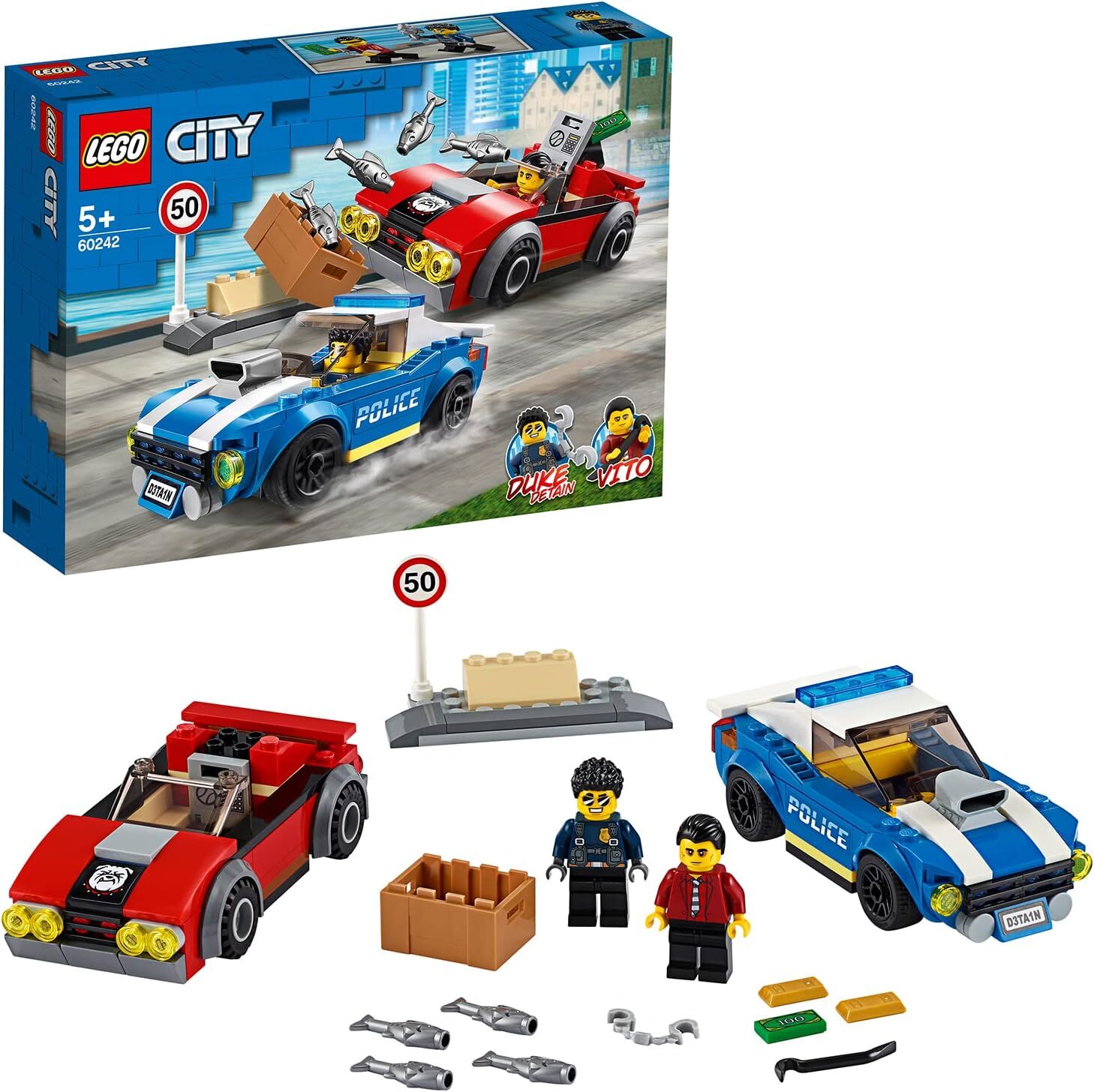 LEGO City Polis Otobanda Tutuklama 60242 - Arabaları Seven Çocuklar için Yaratıcı Oyuncak Yapım Seti (185 Parça)