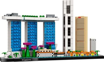 LEGO® Architecture Şehir Yapıları Koleksiyonu: Singapur 21057 - Yetişkinler için Koleksiyonluk Sergilenebilir Model Yapım Seti (827 Parça)