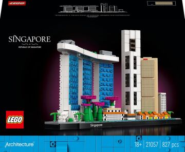 LEGO® Architecture Şehir Yapıları Koleksiyonu: Singapur 21057 - Yetişkinler için Koleksiyonluk Sergilenebilir Model Yapım Seti (827 Parça)