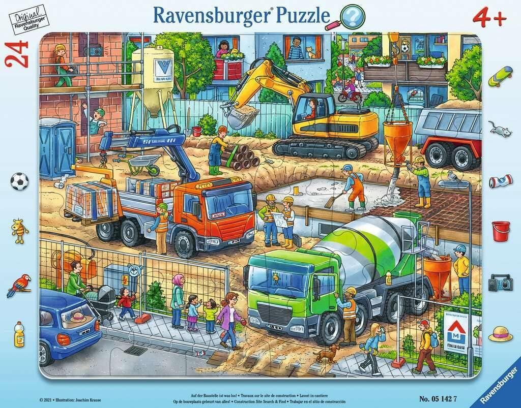 Ravensburger 51427 Ravensburger 24p Çer Puz Şantiyede, Çok Renkli