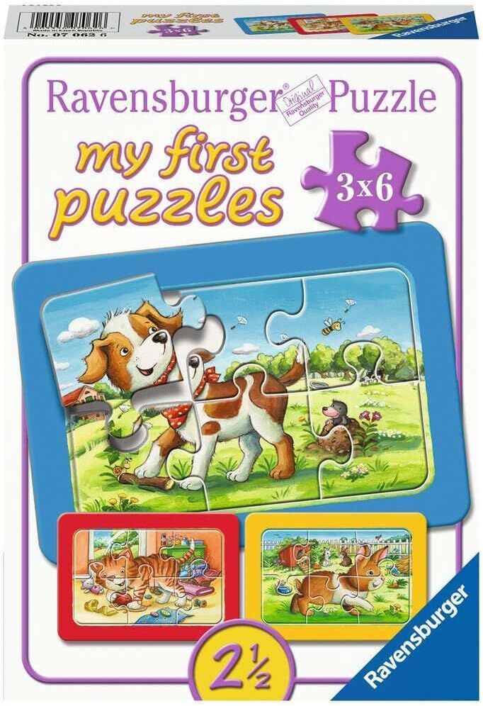 Ravensburger Çer Puzzle, Animal Friends, 3X6 Parça