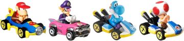 Hot Wheels Mario Kart Aracı 4'lü Paket, 4'lü Fan-Favorit Karakteri Seti, 1 Özel Model İçerir, 3 Yaş ve Üzeri Çocuklar ve Hayranlar için Koleksiyon Hediyesi