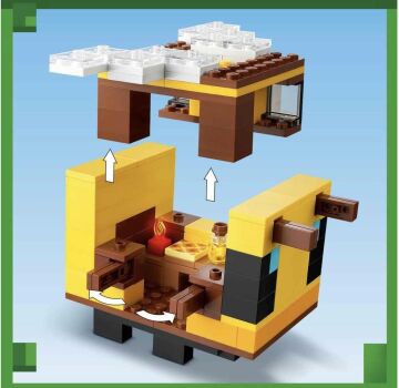 LEGO® Minecraft® Arı Evi 21241-8 Yaş ve Üzeri Çocuklar için Arı Çiftliği ve Arı Kovanı İçeren Oyuncak Yapım Seti (254 Parça)