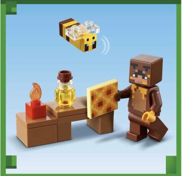 LEGO® Minecraft® Arı Evi 21241-8 Yaş ve Üzeri Çocuklar için Arı Çiftliği ve Arı Kovanı İçeren Oyuncak Yapım Seti (254 Parça)