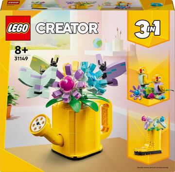 LEGO Creator Sulama Kabında Çiçekler 31149-8 Yaş ve Üzeri Çocuklar için Çizme ve Kuş Modeli Seçenekleri İçeren 3’ü 1 Arada Yaratıcı Oyuncak Yapım Seti (420 Parça)