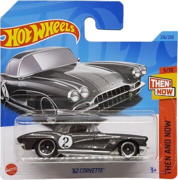 Hot Wheels - ´62 Corvette - Then and Now 5/10 - HKJ42 - Short Card - GM - gri metalik - Mattel 2023