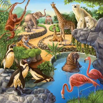 Ravensburger 92659 Dağ Hayvanları Çocuk Puzzle, Çok Renkli, 3x49 Parça