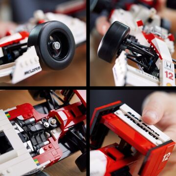 LEGO Icons McLaren MP4/4 ve Ayrton Senna 10330 - Araç Tutkunu Yetişkinler için Koleksiyonluk Yaratıcı Model Araba Yapım Seti (693 Parça)