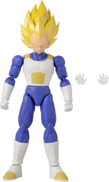 BANDAI 16 cm Dragon Ball Super Saiyan Vegeta Poz Verilebilir Figür, Dragon Stars Serisi