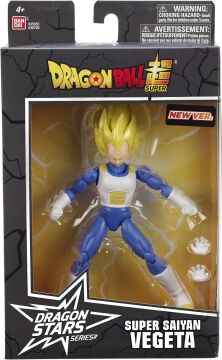 BANDAI 16 cm Dragon Ball Super Saiyan Vegeta Poz Verilebilir Figür, Dragon Stars Serisi