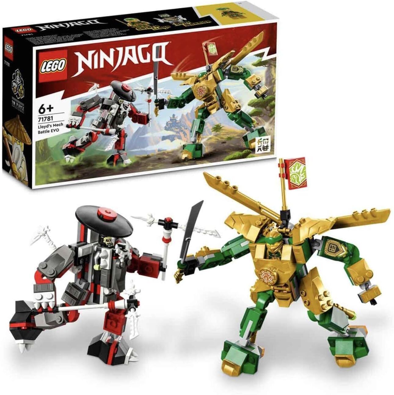 LEGO® NINJAGO® Lloyd’un Robot Savaşı EVO 71781-6 Yaş ve Üzeri Çocuklar için Altın Lloyd ve Kemik Savaşçı İçeren Yaratıcı Oyuncak Yapım Seti (223 Parça)