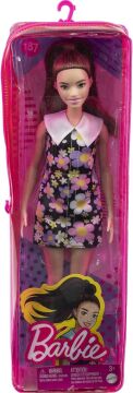 Barbie ve Ken Fashionistas Serisi, At kuyruğu saçı, kolsuz elbisesi, pembe botları ve işitme cihazıyla, 3-8 yaş HBV19