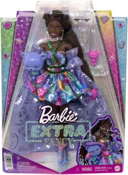 Barbie Extra Fancy - Mor Kostümlü Bebek, 3 yaş ve üzeri, HHN13