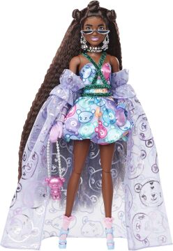 Barbie Extra Fancy - Mor Kostümlü Bebek, 3 yaş ve üzeri, HHN13