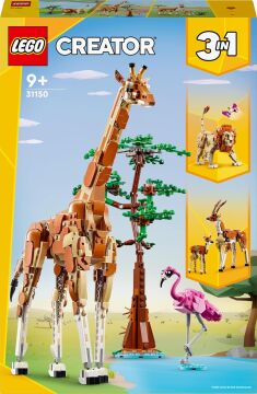 LEGO Creator Vahşi Safari Hayvanları 31150-9 Yaş ve Üzeri Çocuklar için İnşa Edilebilen Zürafa, Ceylan ve Aslan Model Seçenekleri İçeren 3’ü 1 Arada Yaratıcı Oyuncak Yapım Seti (780 Parça)