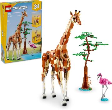 LEGO Creator Vahşi Safari Hayvanları 31150-9 Yaş ve Üzeri Çocuklar için İnşa Edilebilen Zürafa, Ceylan ve Aslan Model Seçenekleri İçeren 3’ü 1 Arada Yaratıcı Oyuncak Yapım Seti (780 Parça)