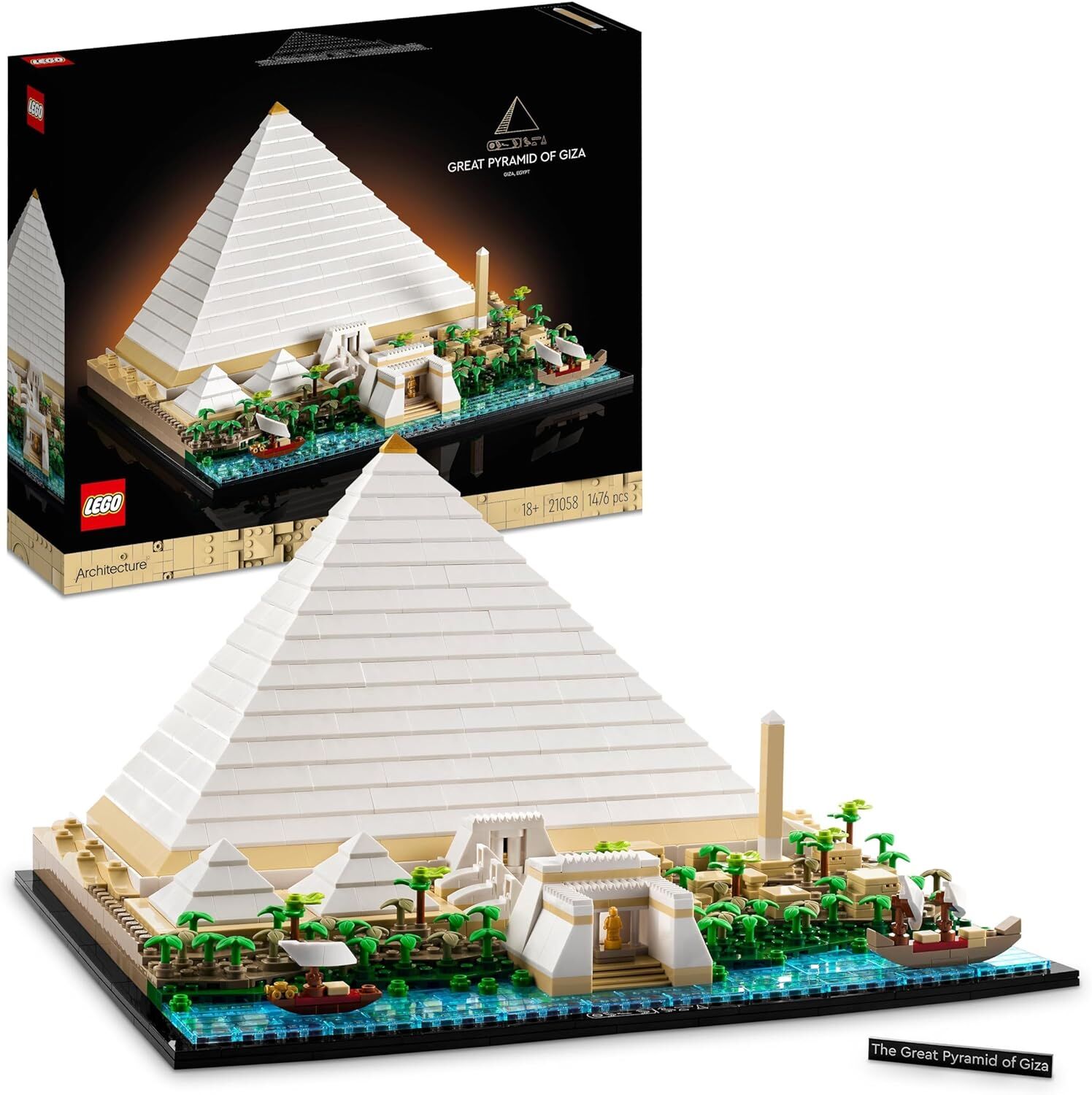 LEGO® Architecture Mimari Simgeler Koleksiyonu: Keops Piramidi 21058 - Yetişkinler için Koleksiyonluk Model Yapım Seti (1476 Parça)